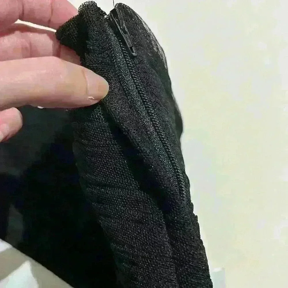 Vintage Betsey Johnson Black Strapless Corset Dress Tulle Ruffle Mesh Bow Size 0 - Picture 14 of 15